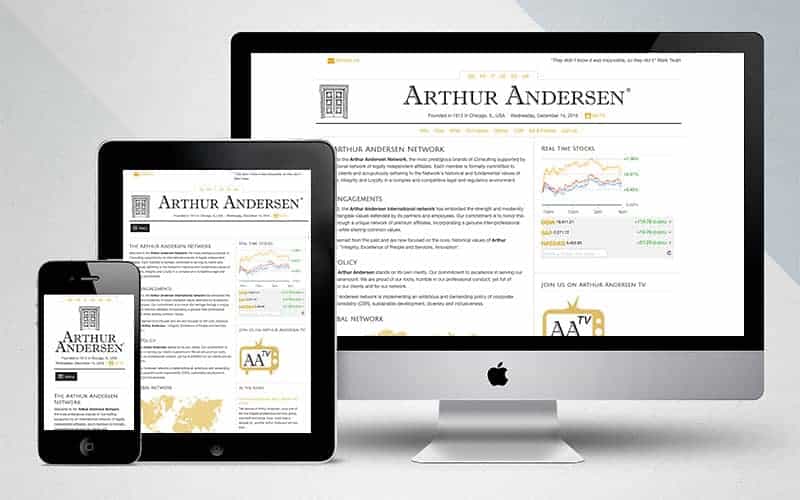 création site Arthur Andersen Network
