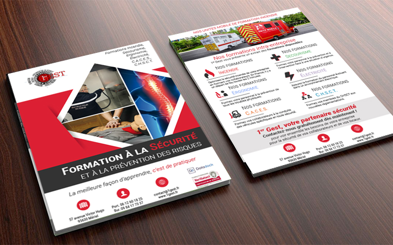 Création graphique flyer pour organisme de formation sécurité